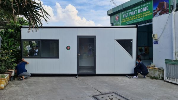 NHÀ PANEL 14.4M2 KÍNH CÁCH ĐIỆU TAM GIÁC MẪU 1