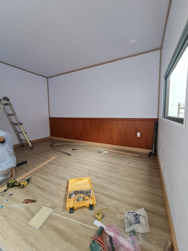NHÀ LẮP GHÉP XI MĂNG GIẢ GỖ 30M2