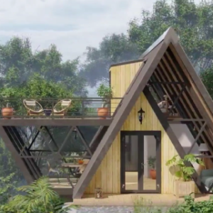 Nhà lắp ghép mái chữ A ( 35.5 m2 )