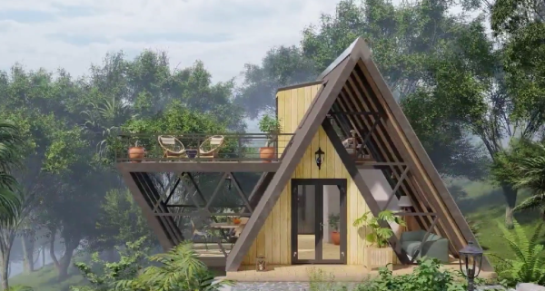 Nhà lắp ghép mái chữ A ( 35.5 m2 )