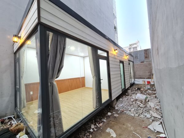 NHÀ LẮP GHÉP XI MĂNG GIẢ GỖ 30M2